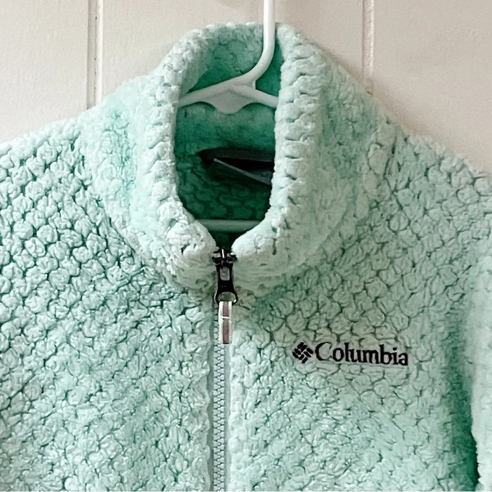 COLUMBIA SPORTSWEAR Girls Fireside Sherpa Fleece Jacket Small 7/8 Pockets Casual